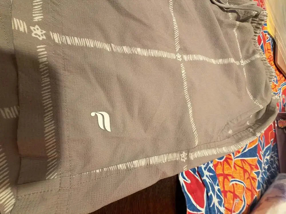 Fabletics The Cabana Short in Tan Grid Print